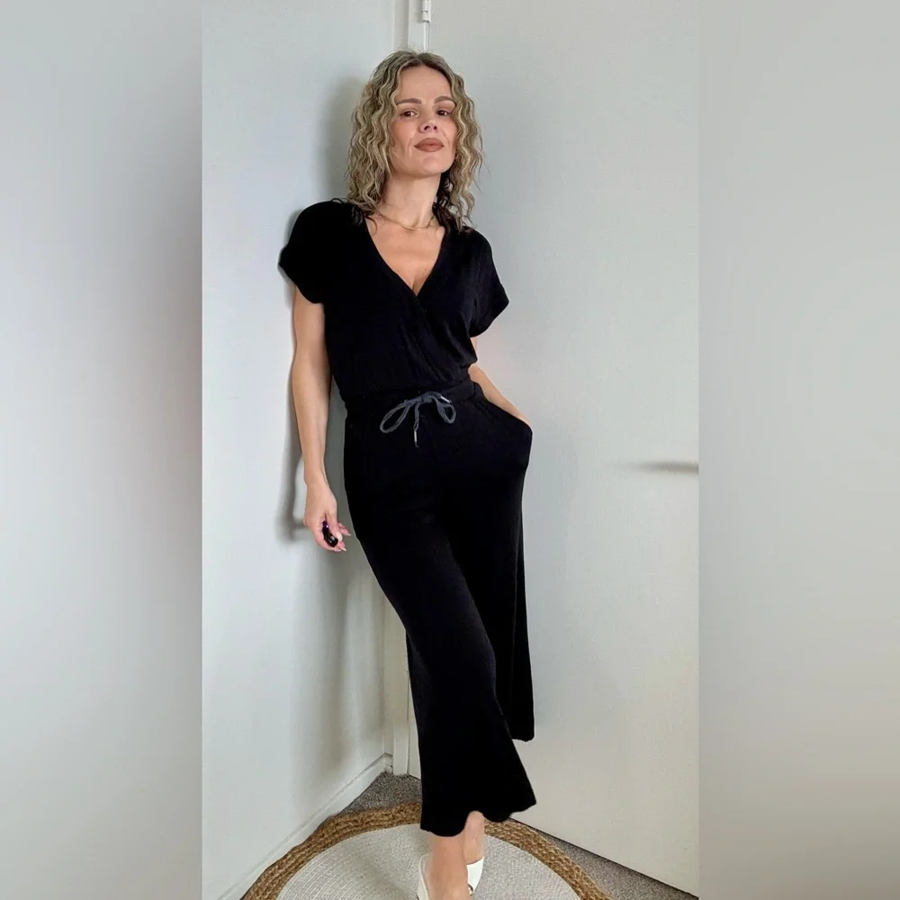 Splendid Active Surplice Jumpsuit Black - Picture 4 of 8